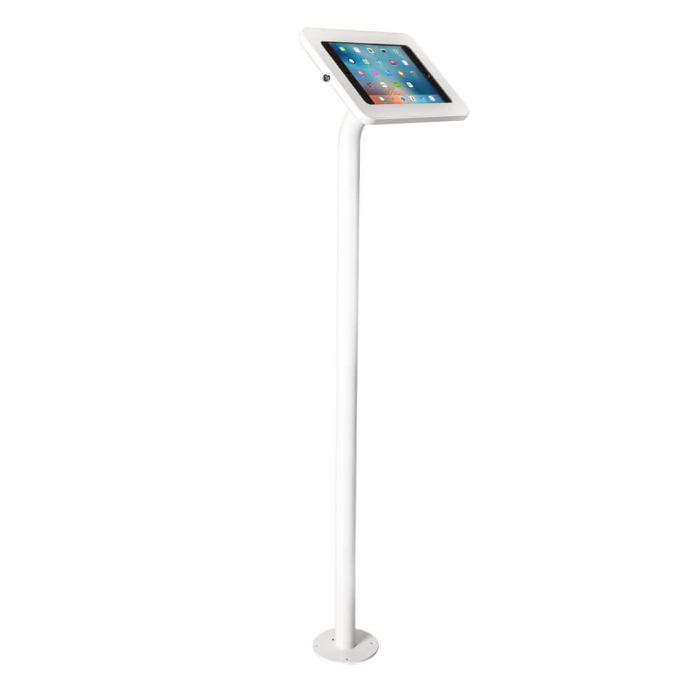 Tablet Stand | Floor Fixed White | Angle