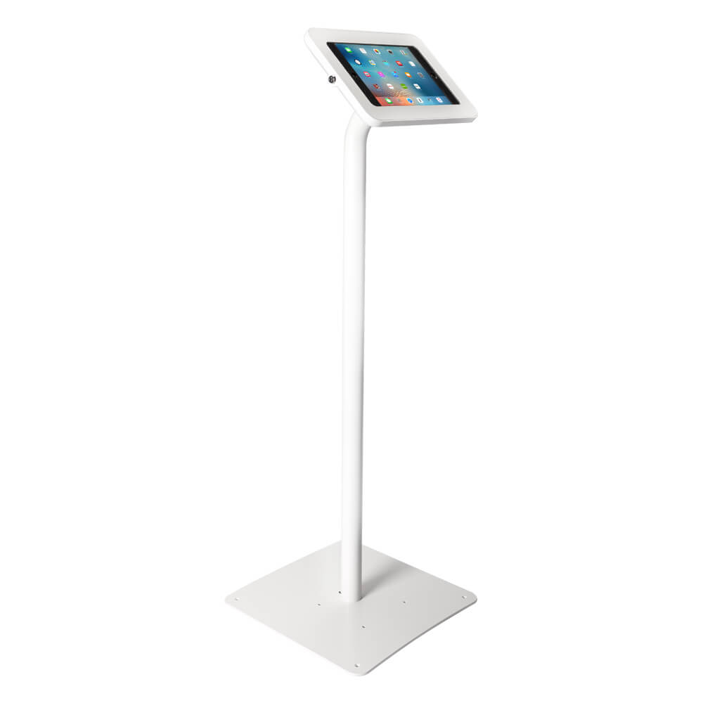 Tablet Stand | Floor Freestanding White | Angle